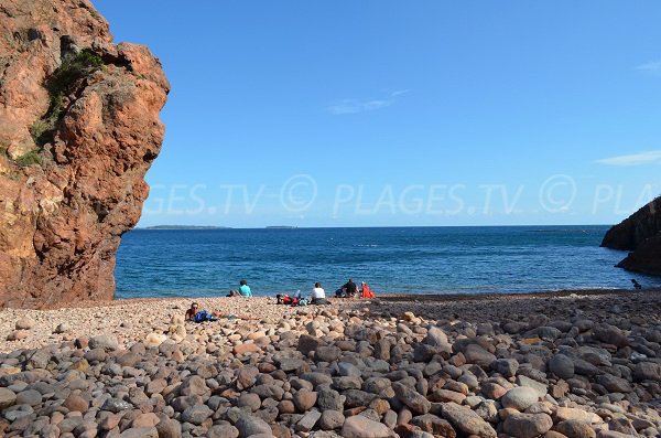 Aiguille beach with Lérins Island view