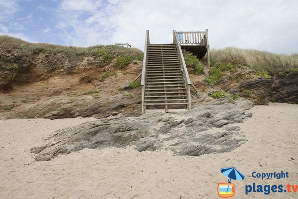 Accès à la plage des Amoureux à Guidel