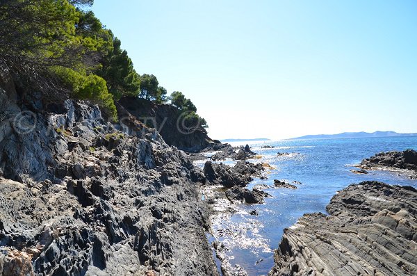 Rocks near to the Bregancon fort in France