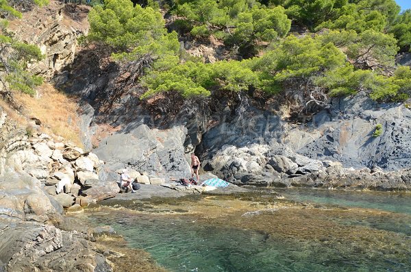 Swimming area near to Bregancon fort in France