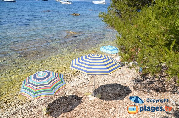 Plage de galets au sud de l'ile de Ste Marguerite