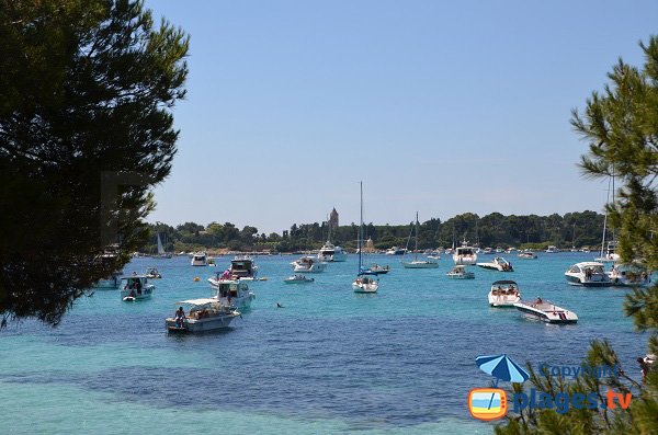 Bell tower of the island of St Honorat from Ste Marguerite island