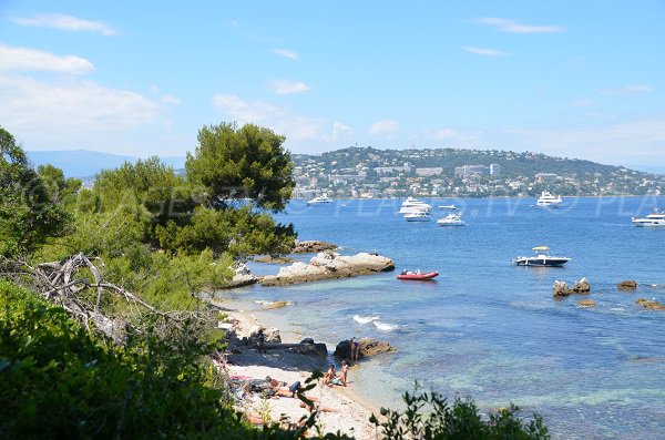 View of Cannes from the coves of the Lérins Islands