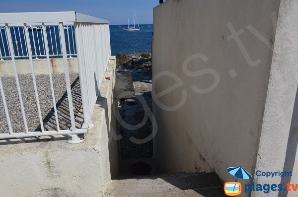 Stairs to the beach of Gardiole