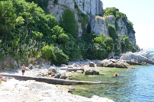Beach next to the Guérite restaurant on the islands of Lérins