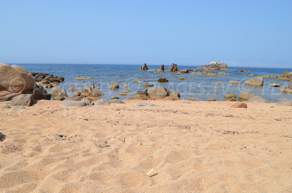 Sand beach next to tip of Sette Nave in Isolella