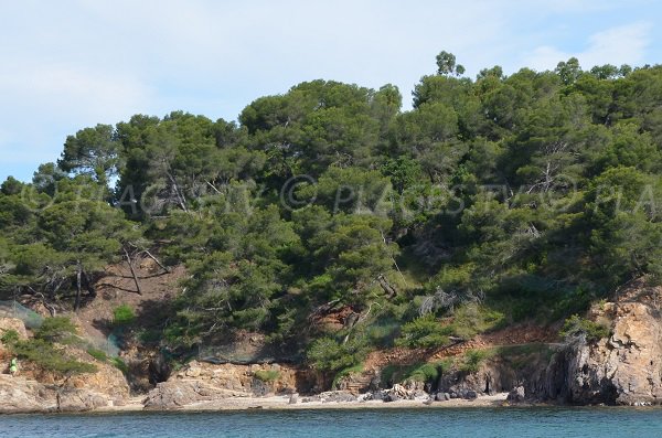 Pellegrin Cove in La Londe Les Maures from the sea