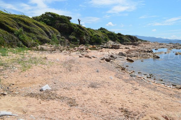 Pink sandy cove in Porticcio