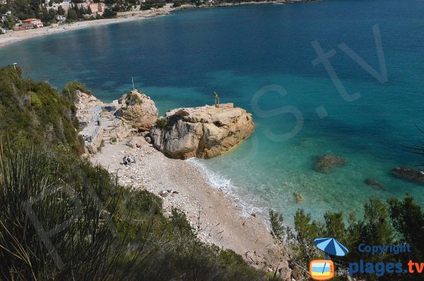 Foto della cala del Rocher a Roquebrune Cap Martin