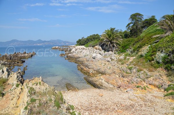 Beach near the chapel and St Pierre of St Honorat island