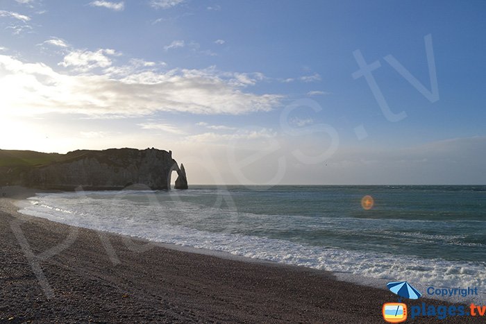 Plage d'Etretat en fin de journée