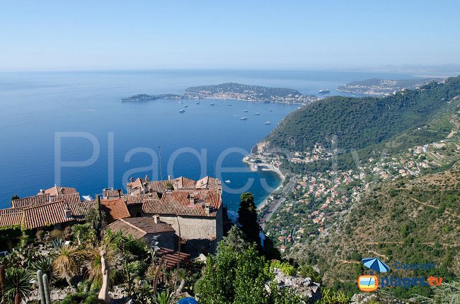 Eze Strand von oben von Eze Village