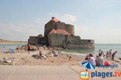 Plage avec Fort d'Ambleteuse