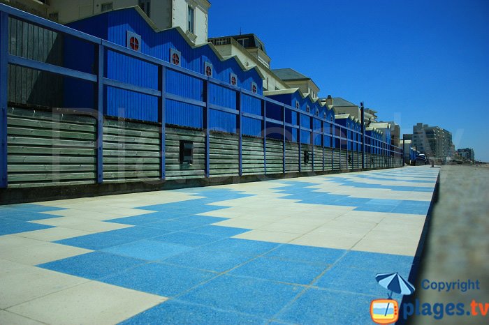 Sea front of Saint Gilles Croix de Vie with huts