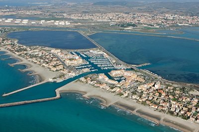 Vue générale sur Frontignan Plage dans l'Hérault