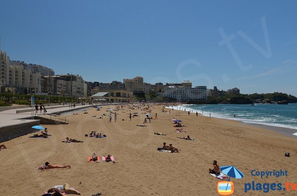 Grande plage de Biarritz - Vue depuis le Grand Palais