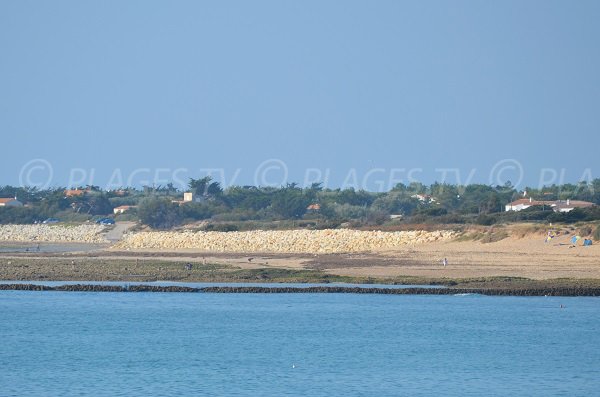 Rocky area on the main beach of Domino - Oleron