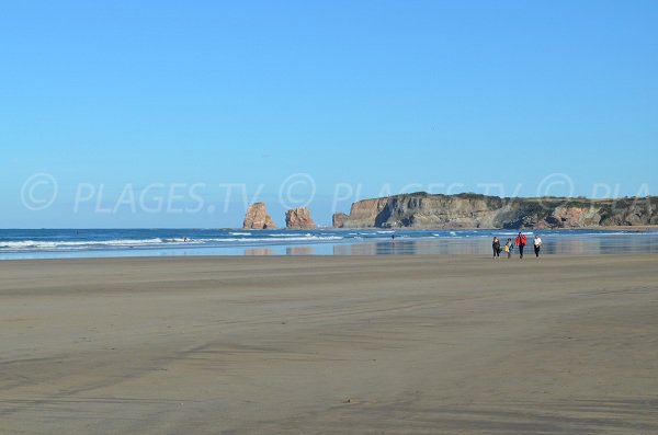 Twin rocks on the Hendaye beach