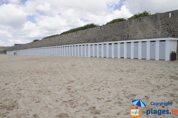 Bathing cabins on the Port-Louis beach - Brittany