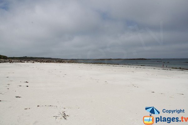 Widest beach of the Batz island in Brittany