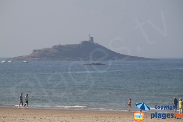 Island of St Michel from the beach of Sables d'Or les Pins