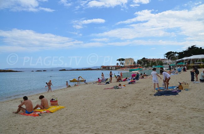 Saint Clair beach in Le Lavandou in south of France