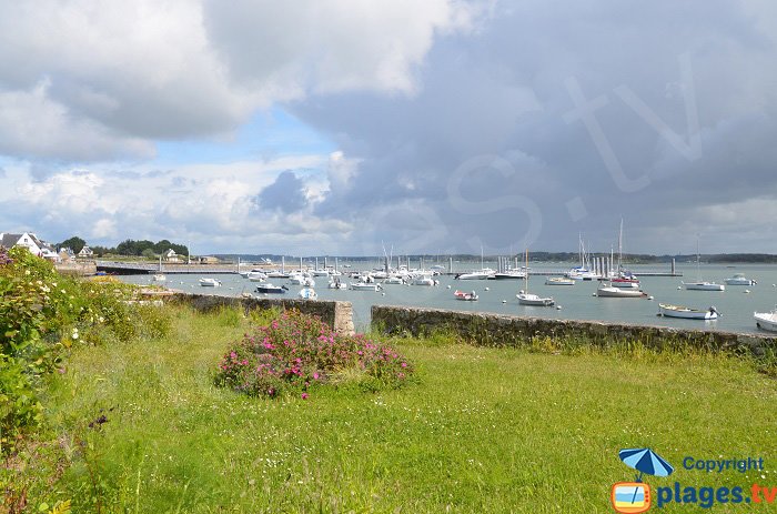 Vue sur le golfe du Morbihan depuis Locmariaquer