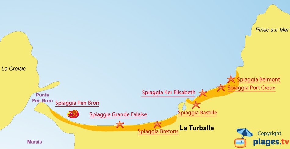 Mappa spiagge La Turballe - Francia