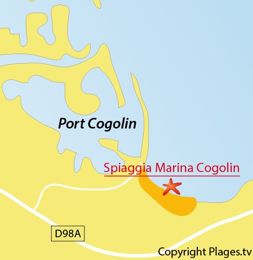 Mappa della spiaggia di Cogolin - Francia