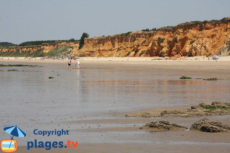 Falaises de la plage de la mine d'Or à Pénestin