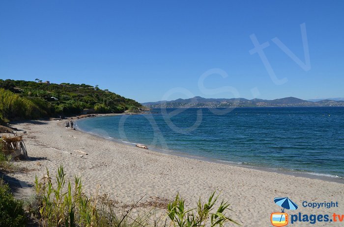 La Moutte beach with view on Sainte-Maxime - France