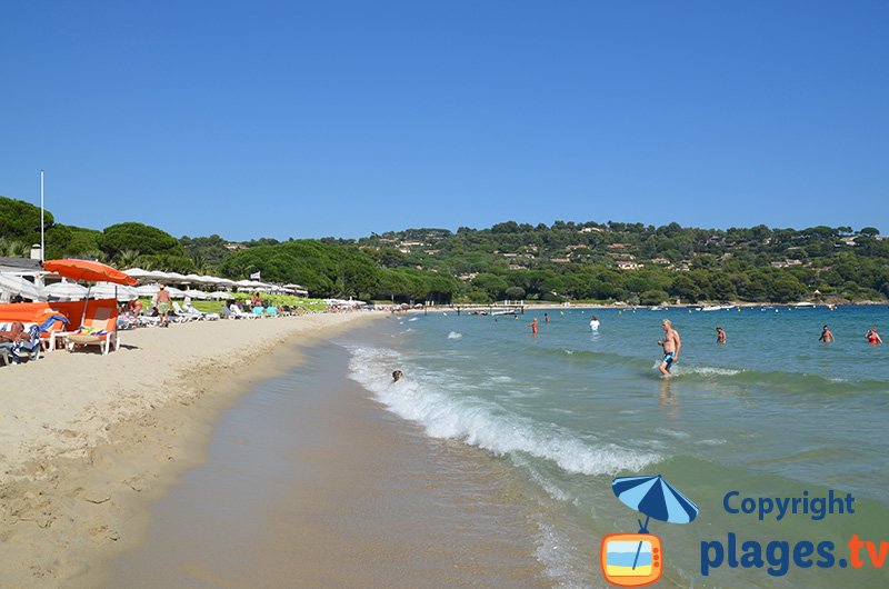 Plage de Pampelonne du côté des plages privées