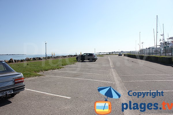 Parking of port beach in Saint Vaast la Hougue