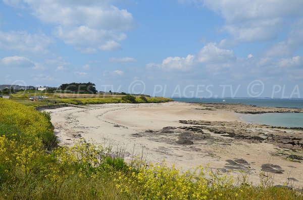 Vue globale de la plage de l'aérodrome de Quiberon