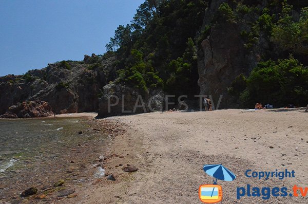 Esterel rocks on the Aiguille beach in Theoule sur Mer