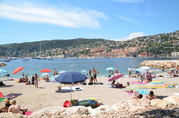 Villefranche sur Mer beach and view on the citadel