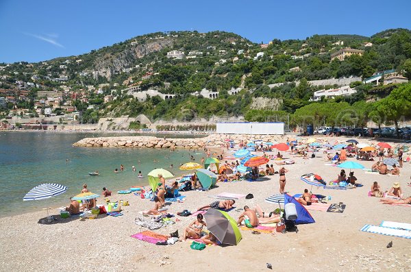 Beach in august in Villefranche sur Mer in France