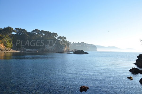 Vue sur l'anse de Magaud jusqu'à la pointe de Carqueiranne