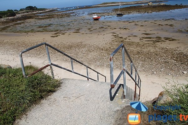 Escaliers de la plage d'Aod ar Reun à Plouguerneau