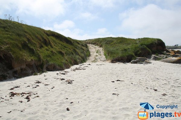 Accès à la plage d'Aod Vraz sur Batz - Bretagne