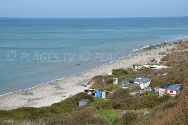 Plage d'Octeville sur mer à côté du site de l'Otan