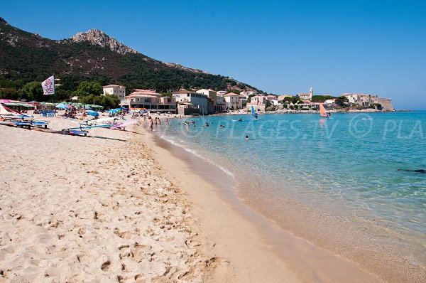 Algajola beach and view on citadel - Corsica