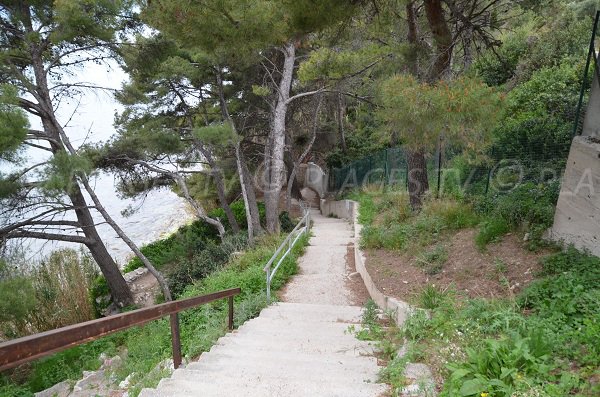 Accès à la plage de l'Arène à Cassis