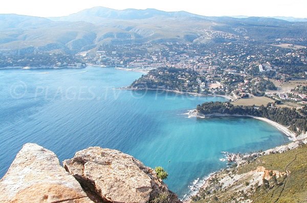 Arene beach of Cassis, view on the city