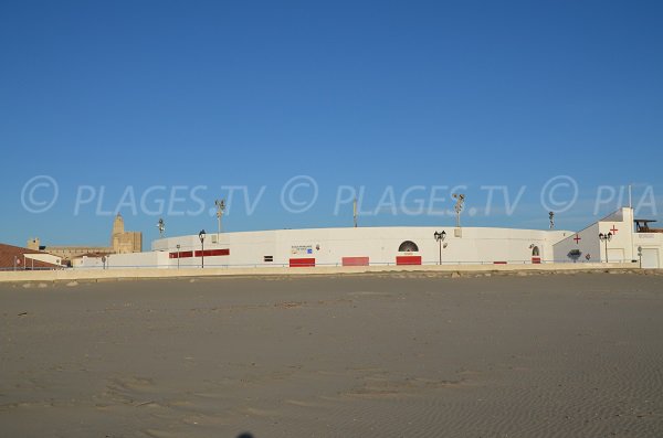 Arenas of Saintes Maries de la Mer from the beach