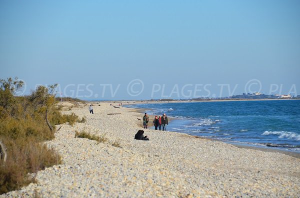 Aresquiers beach in Frontignan towards Maguelone