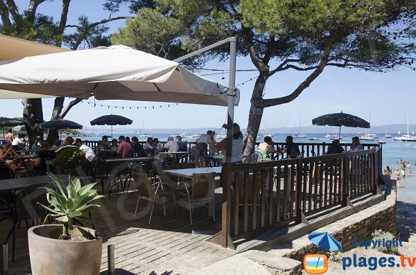 Restaurant sur la plage d'Argent à Porquerolles