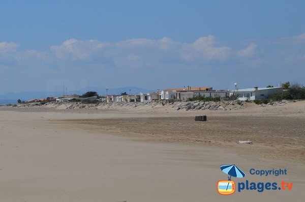 Sand beach in Gruissan near campsites