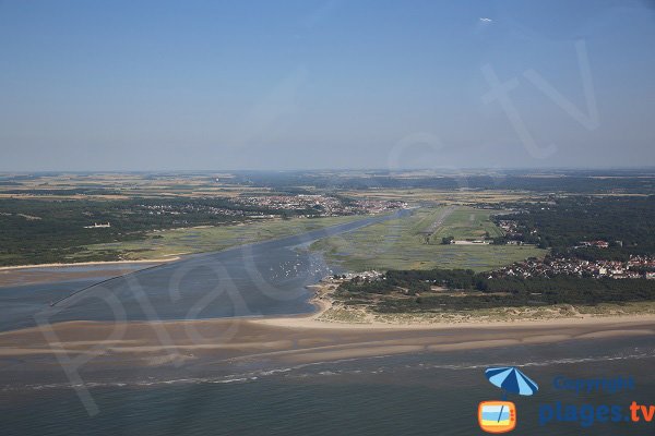 Photo aérienne de la baie de Canche - Le Touquet