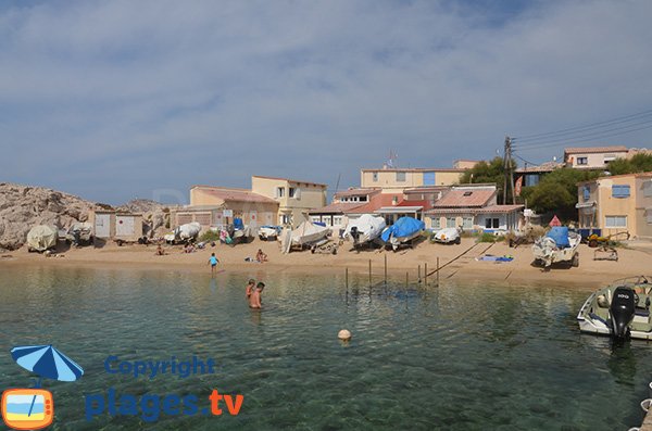 Baignade sur la plage de la Baie des Singes - Marseille